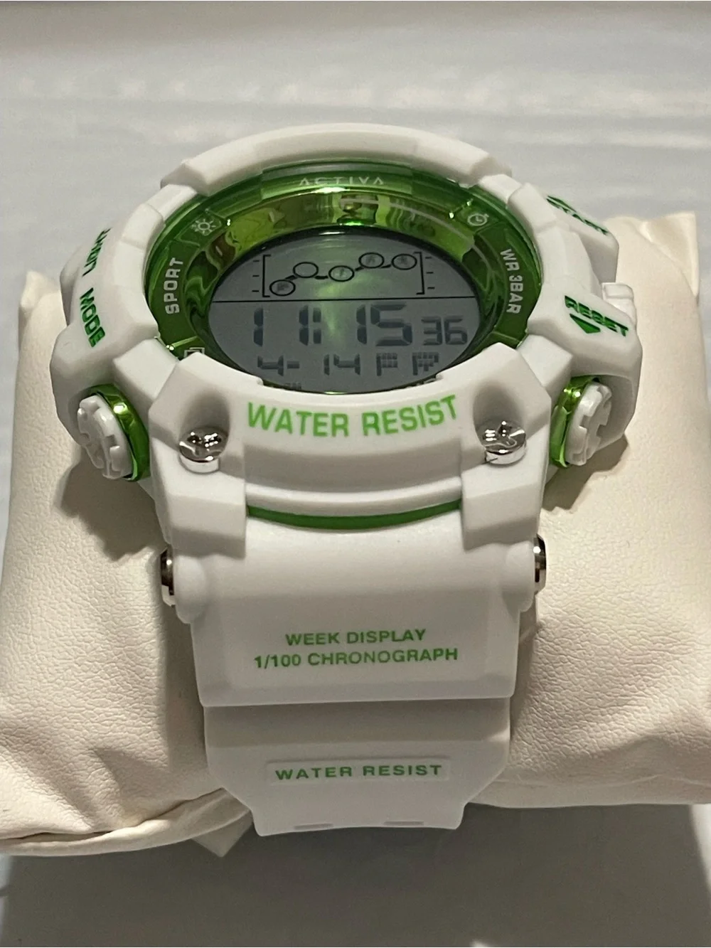 Activa Digital Essentials Unisex 50mm White and Green Tone Case new